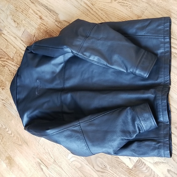 (M) Canada Sportswear Genuine 100% Leather Shell Moto Biker Satin Quilted Lined - Picture 11 of 11